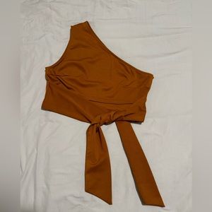 One shoulder Tie Knot Crop Top